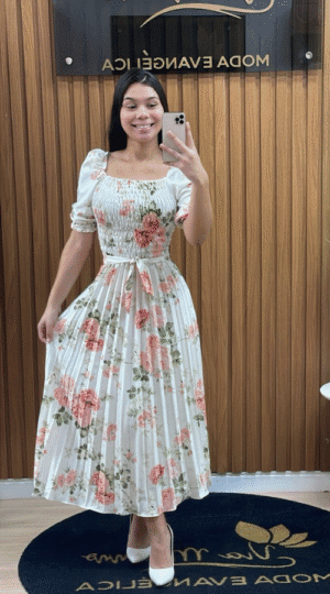 Vestido Rosi Plissado Midi